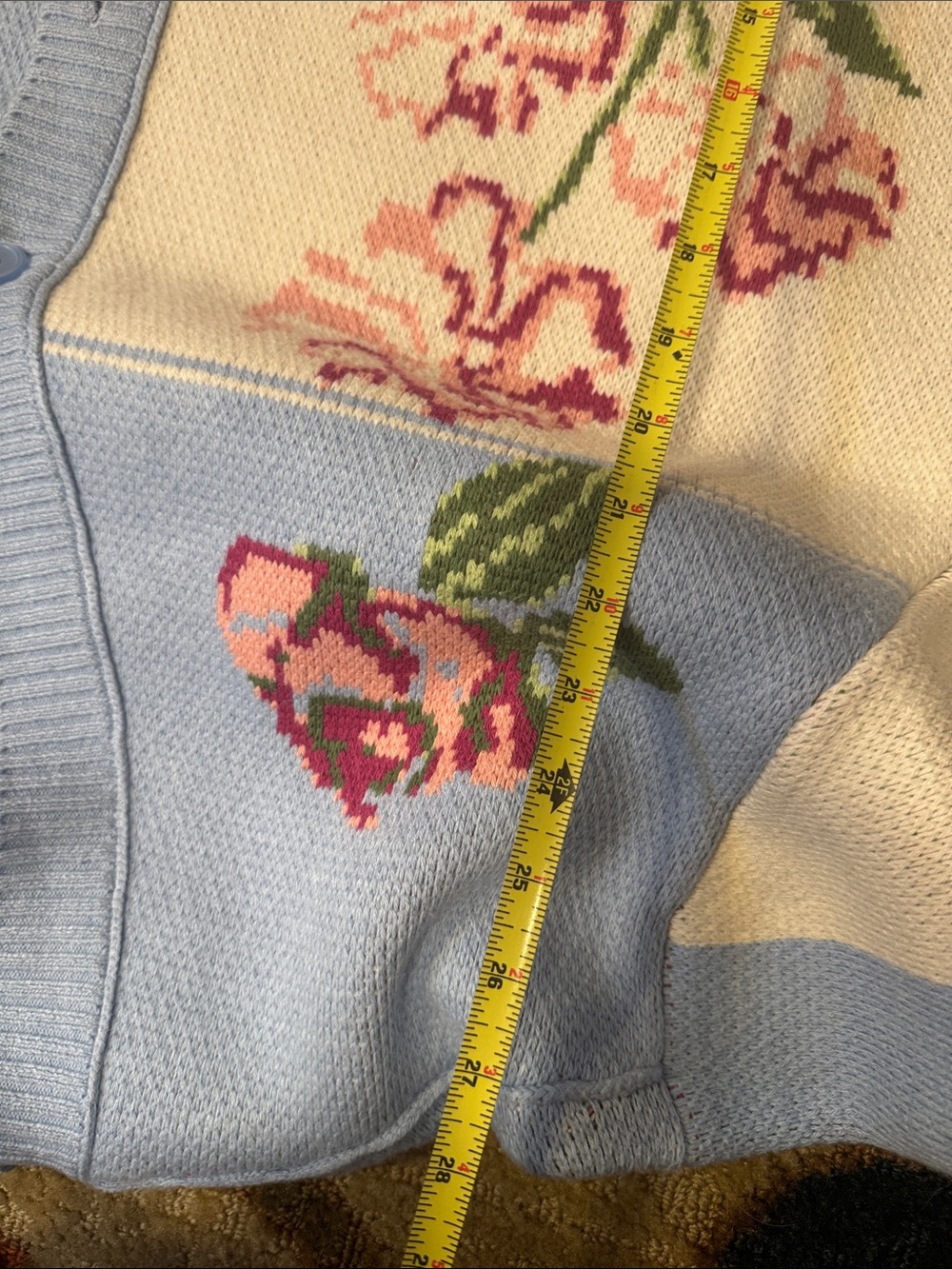 Anthropologie - Oversized Floral V-Neck Cardigan Sweater - Picture 10 of 13